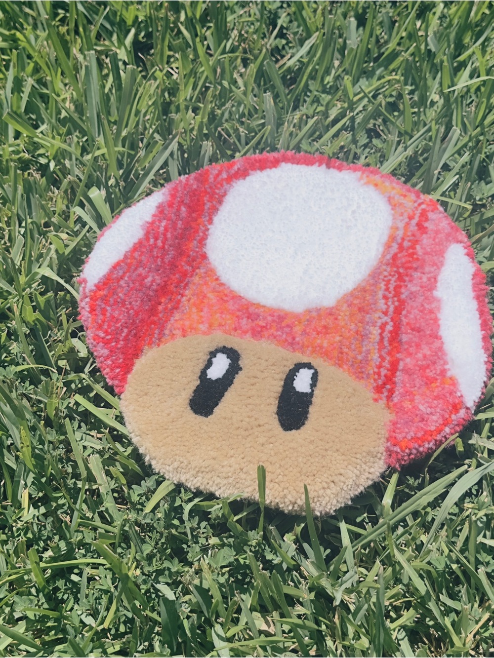 Red Mushroom Plush Accent Pillow - Cute Character Cushion